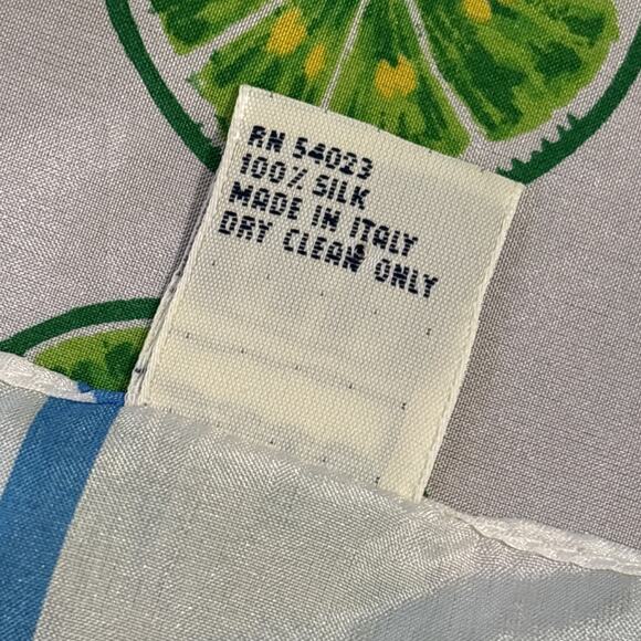 Gap Italian Silk Scarf Small Square Classic Preppy Travel Lightweight Green Lime - Picture 3 of 6